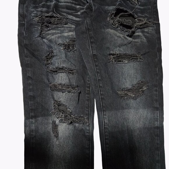 Embellish Jeans Mens Size 32 Straight Leg Mid Rise Dark Wash Distressed Denim Pa - Picture 5 of 6